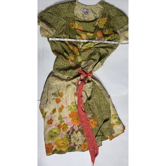 Anthropologie Baraschi Womens Floral Silk Wrap Dress Size Medium - Picture 4 of 7